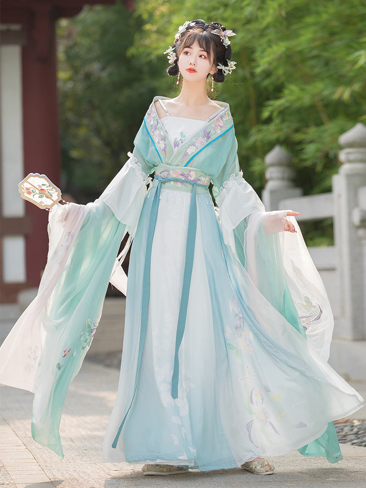 Elegant Embroidered Tang Dynasty Hanfu Dress Women's Traditional Chinese Outfit