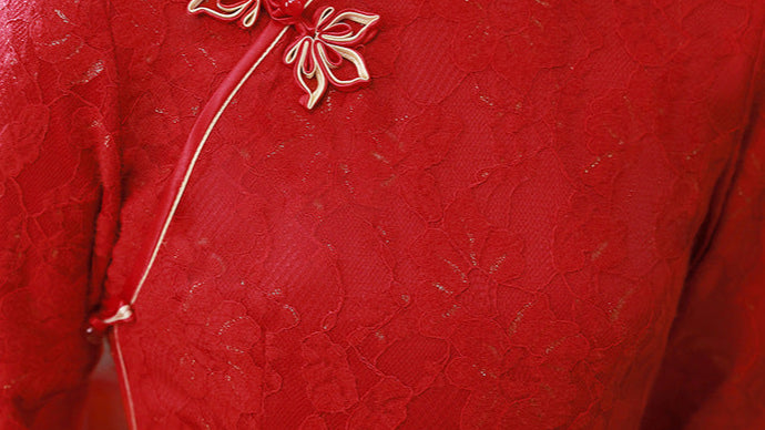 Spring Lace Slim Fit Long Dress | Chinese Style Cheongsam