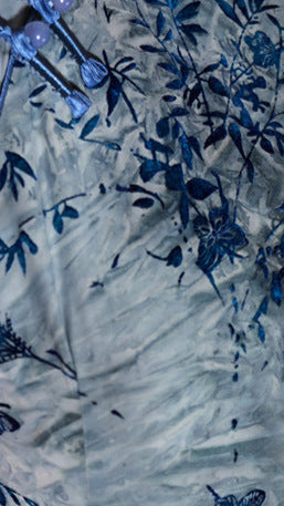 Summer Tie-Dye Sleeveless Vintage Qipao | Long Slim Chinese Dress
