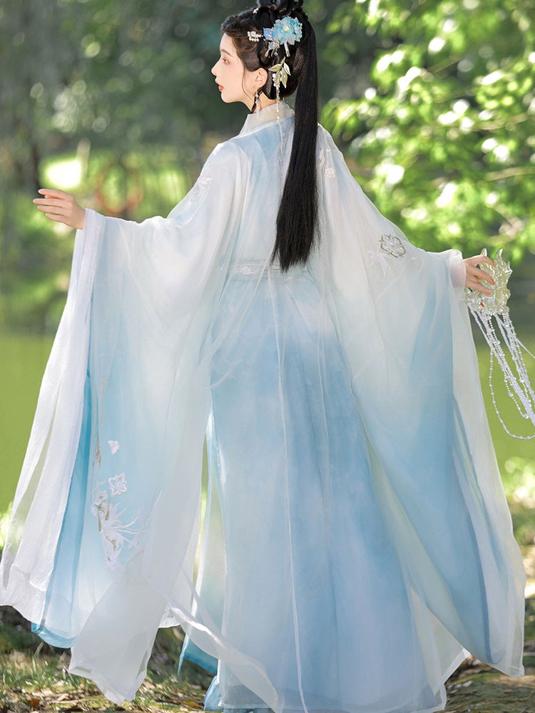 Elegant Flowing Light Blue Hanfu Dress – Traditional Chinese Hanfu for Women