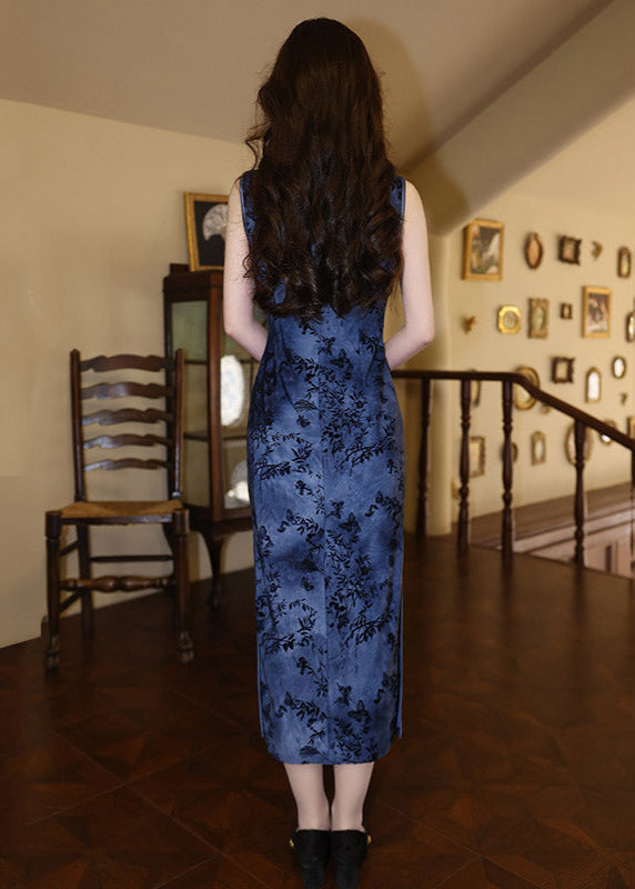 Modern Sleeveless Long Qipao | Mandarin Slim Fit With Side Slit