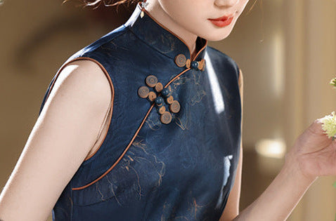 Summer Sleeveless Vintage Slim Qipao | Lightweight Elegant Cheongsam Dress