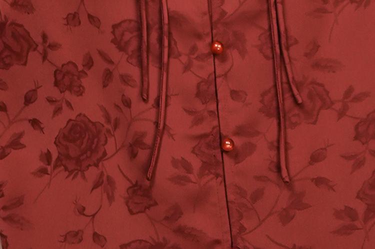Elegant Floral Blouse with Tie Neck Design