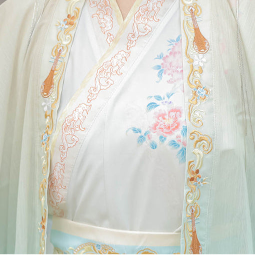 Wei Jin Style Hanfu Couple Set | Gradient Wide-Sleeve with Qi-Xiong Ruqun