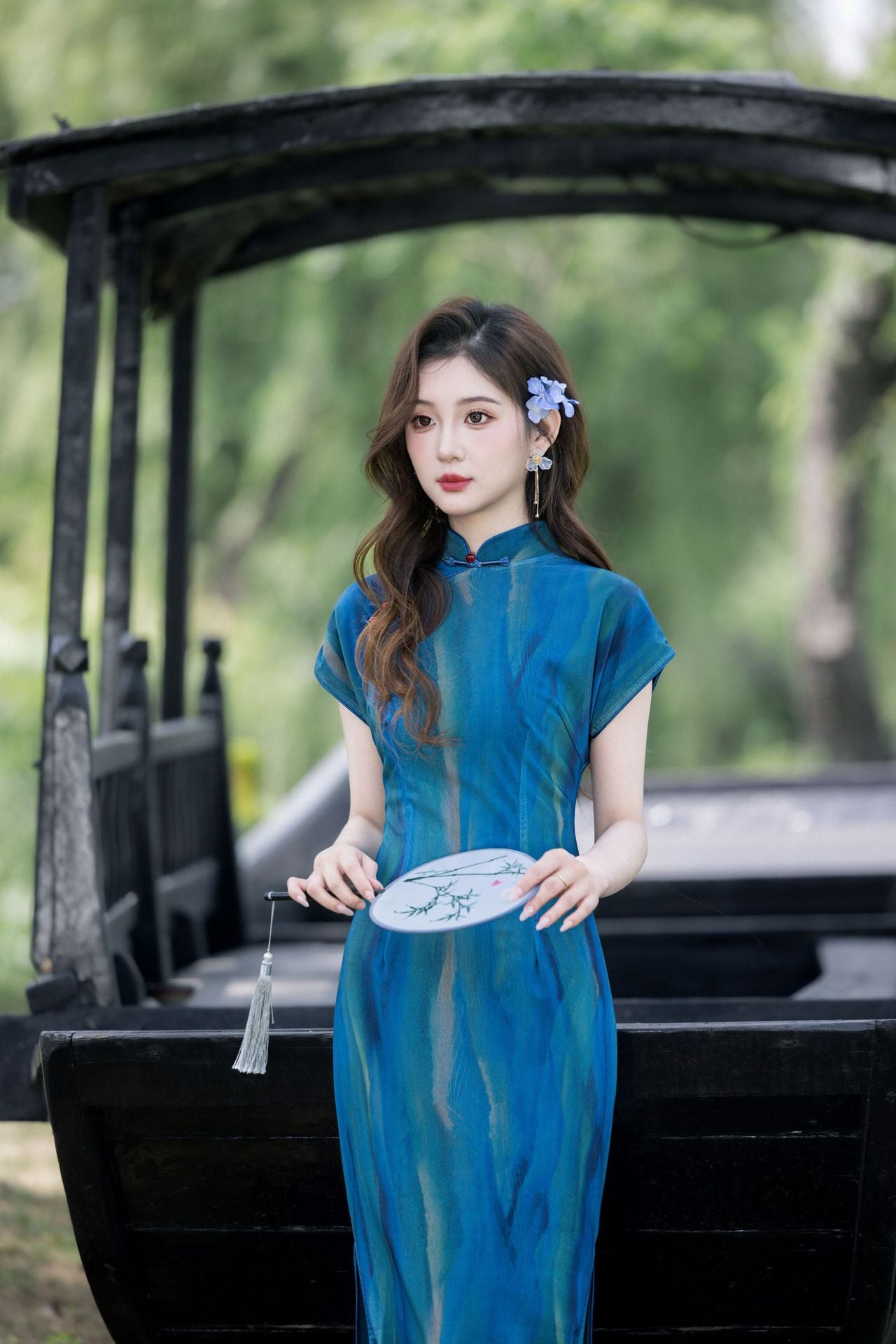 优雅中国风女式花卉旗袍