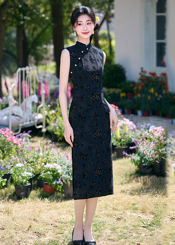 Sleeveless Stretch Jacquard Qipao | Slim Summer Cheongsam