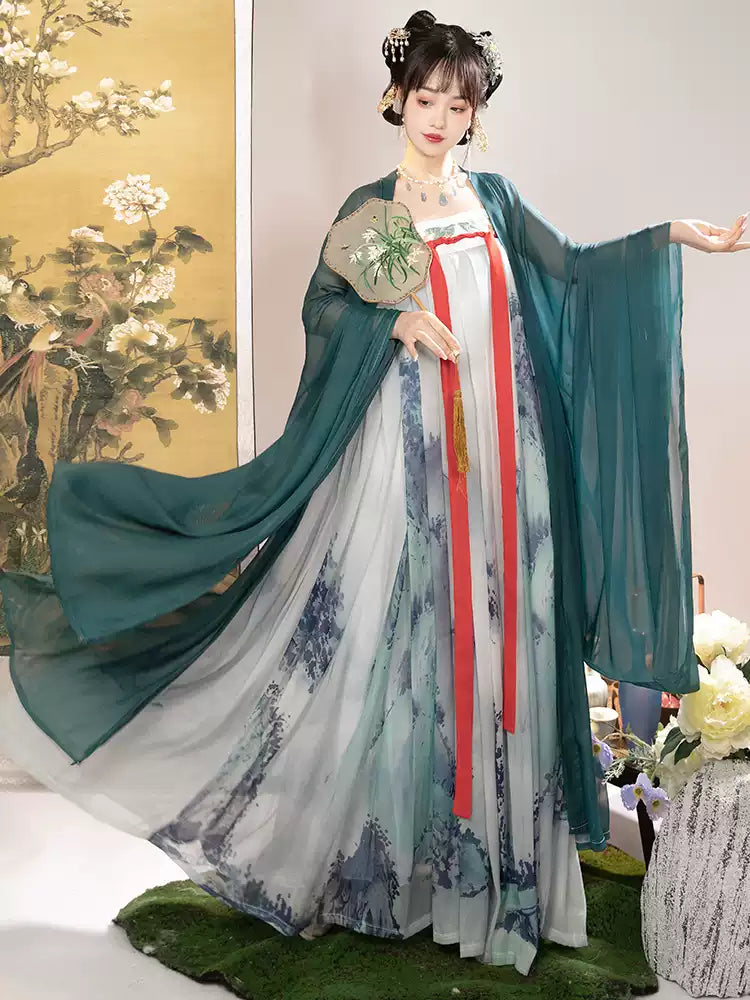 Elegant Chinese Hanfu Dress Women's Tang Dynasty Inspired Outfit Traditional Flowing Gown
