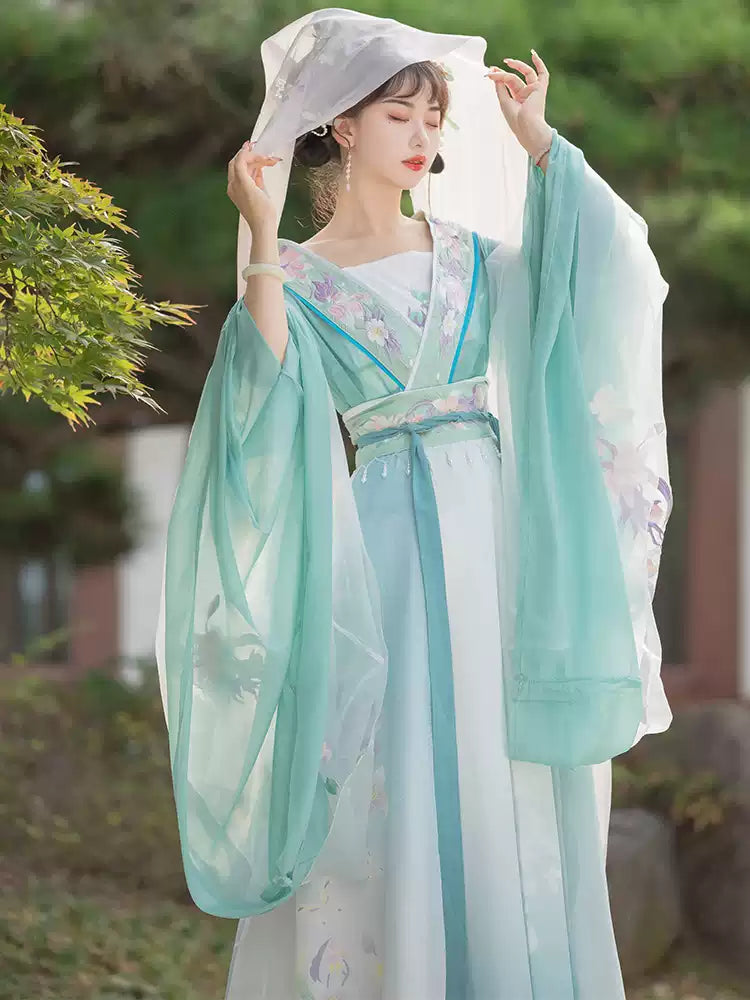 Elegant Embroidered Tang Dynasty Hanfu Dress Women's Traditional Chinese Outfit