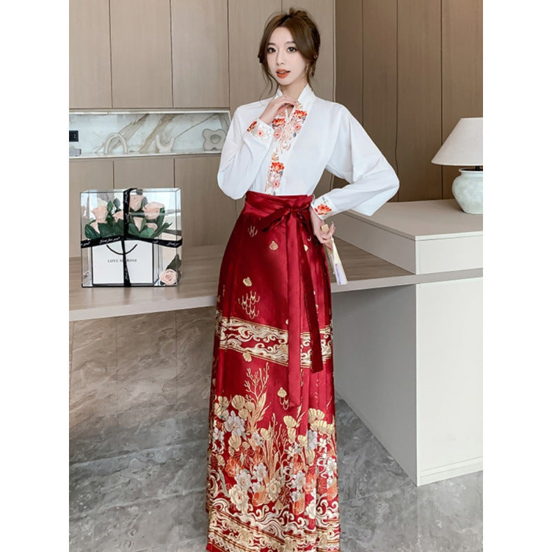中国马面裙女长款汉服传统半身裙