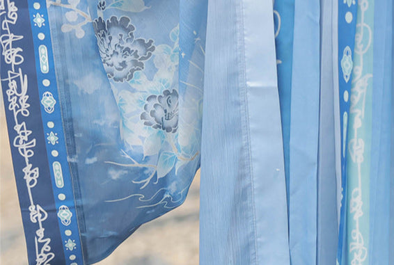 Wei Jin Style Hanfu Couple Set | Gradient Wide-Sleeve with Qi-Xiong Ruqun