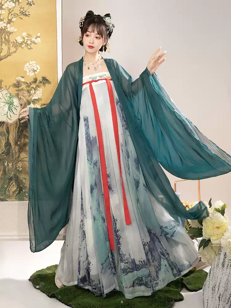 Elegant Chinese Hanfu Dress Women's Tang Dynasty Inspired Outfit Traditional Flowing Gown