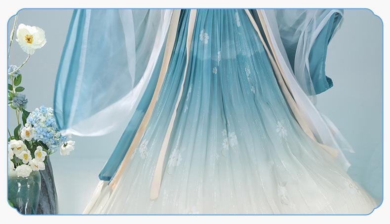 Flowing Chiffon Chinese Traditional Outfit Song Dynasty Hanfu Dress