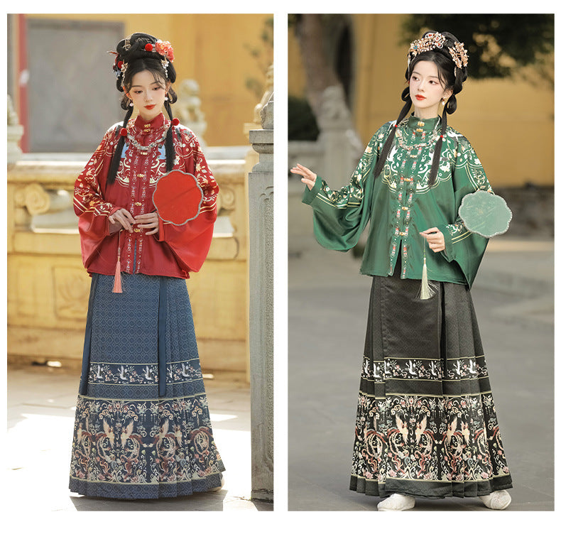 Elegant Green Embroidered Hanfu Set – Traditional Chinese Outfit for Women