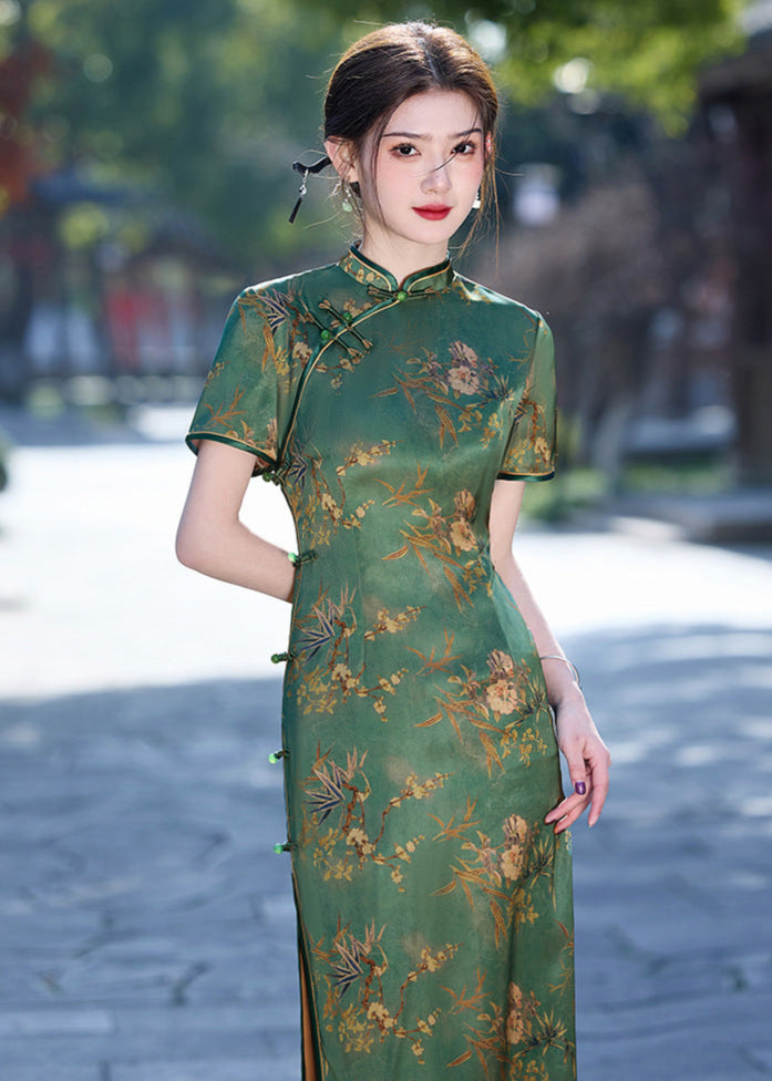 Elegant Vintage Slim Qipao | Double-Layer Mandarin