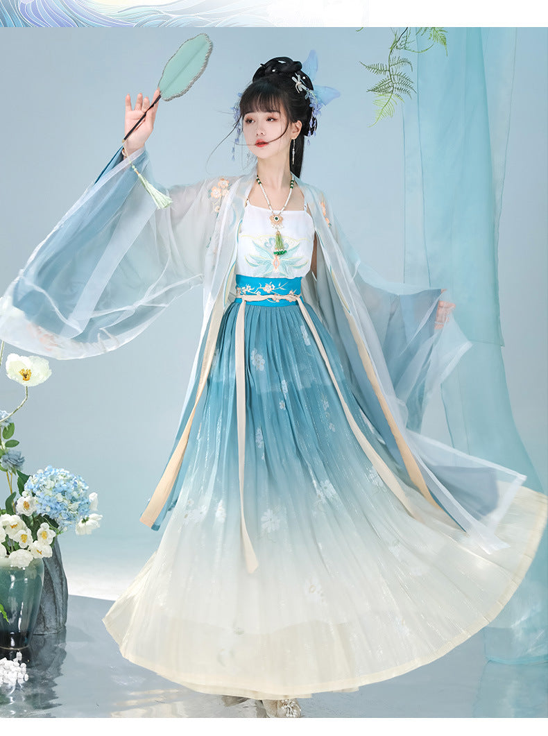 Flowing Chiffon Chinese Traditional Outfit Song Dynasty Hanfu Dress