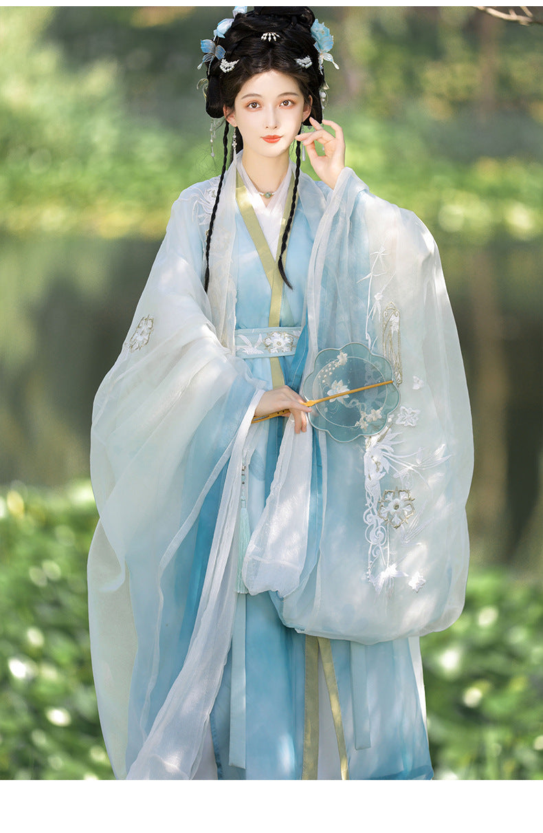 Elegant Flowing Light Blue Hanfu Dress – Traditional Chinese Hanfu for Women