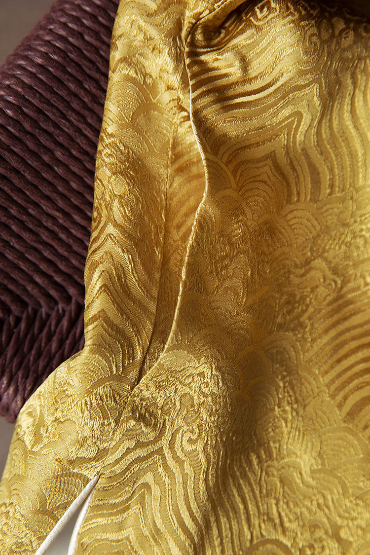 Silk Top with Floral Embroidery, Elegant Chinese Style