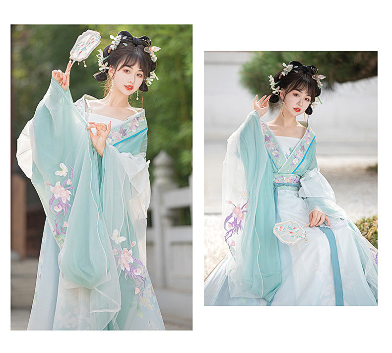 Elegant Embroidered Hanfu Dress Women's Traditional Chinese Outfit