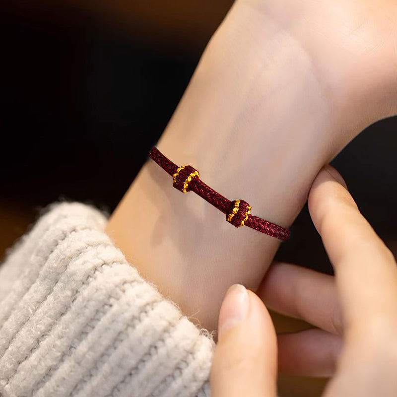 Hand-woven Knotted Red Rope