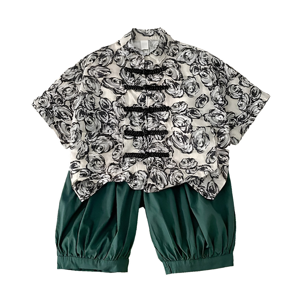 Boys Ink style Short Hanfu Two-Piece Suit Traditional Outfit