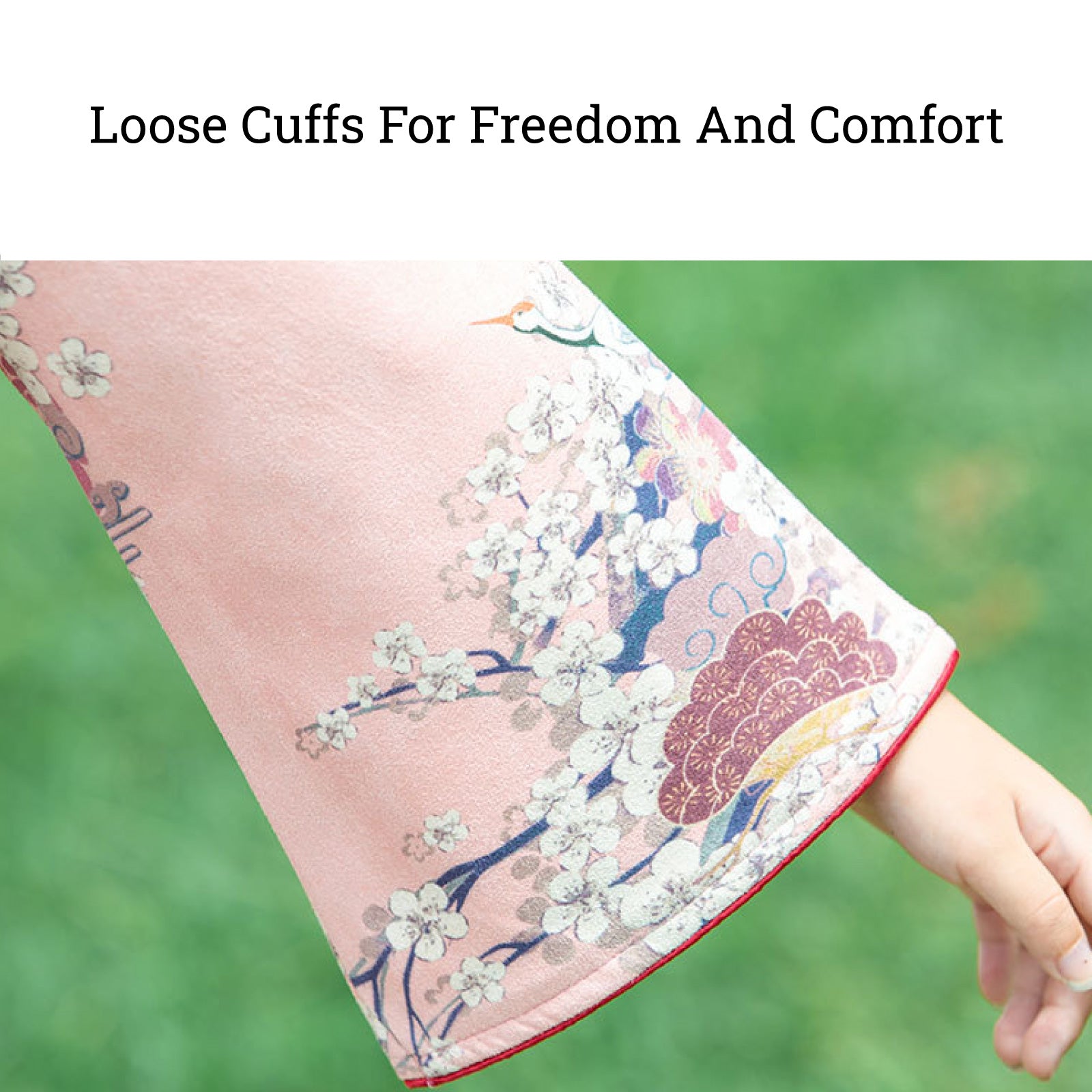 Girls' Long Sleeve Pink Floral Qipao