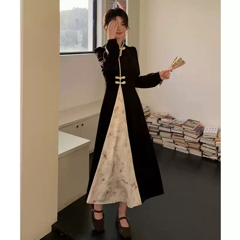 Women's Black New Chinese Style Qipao