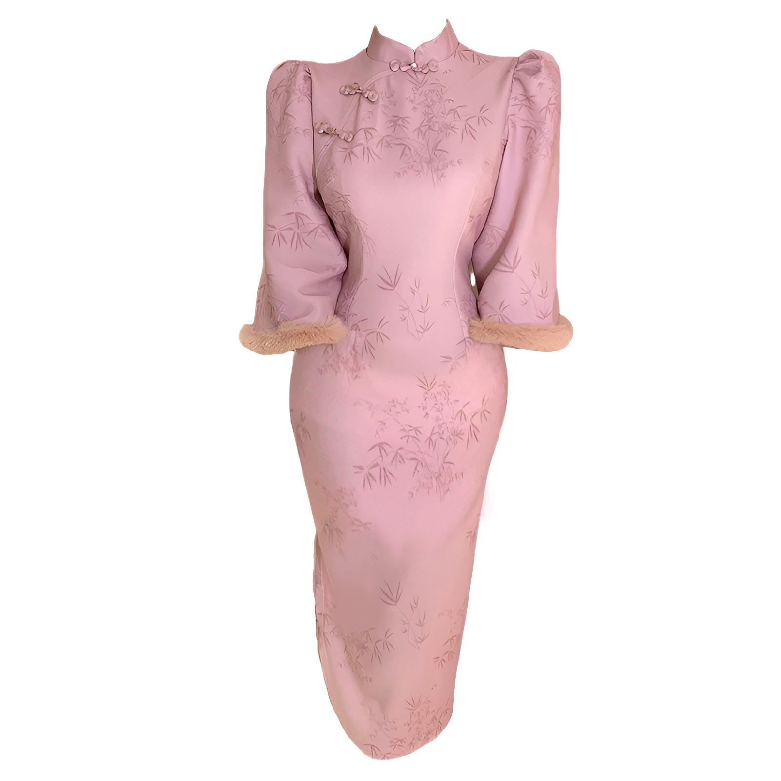 Autumn-Winter Floral Pattern Chinese Qipao
