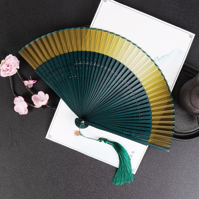 Dual-Tone Chinese Handheld Fan For Hanfu - Decorative Gift