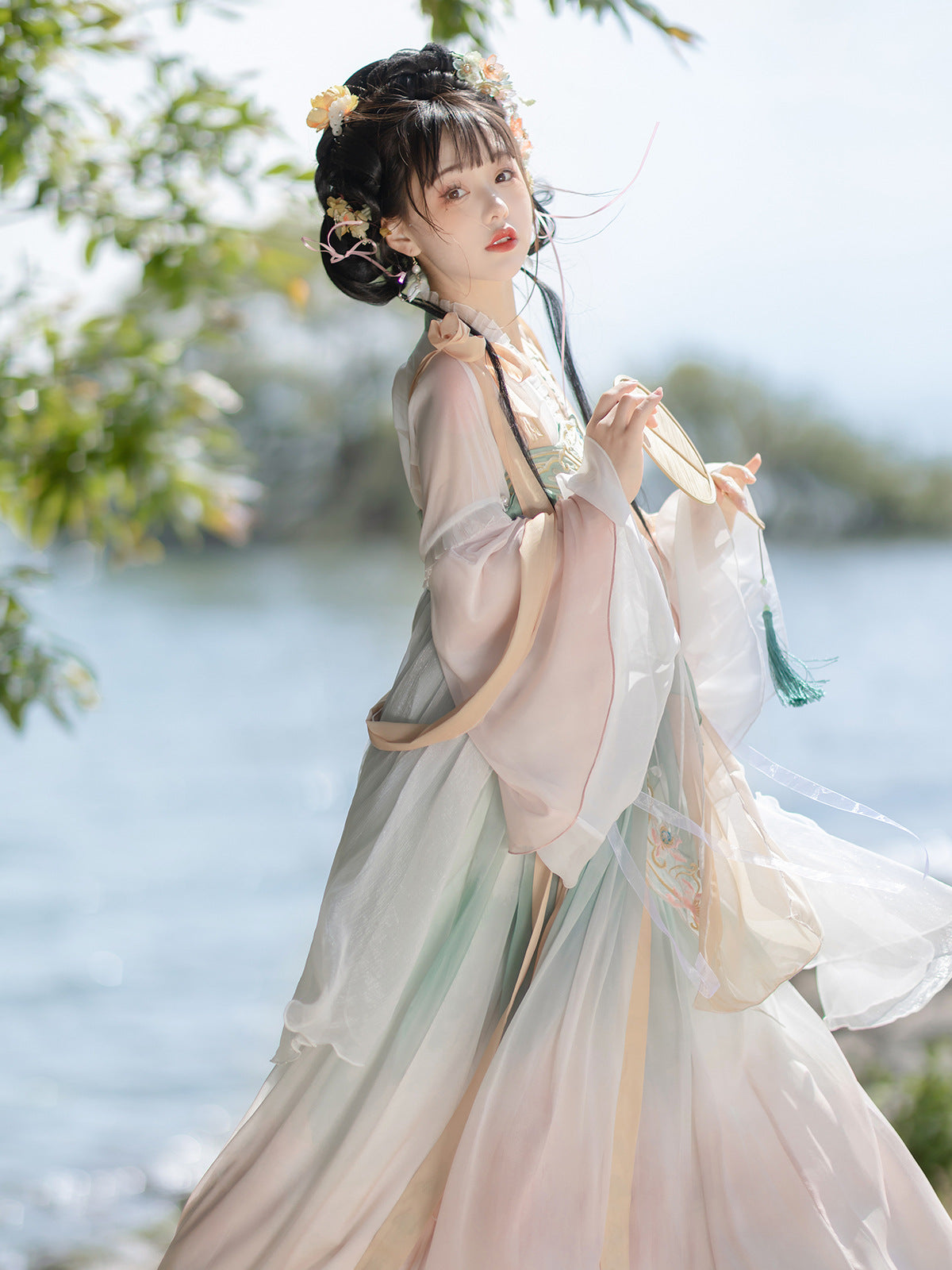 Elegant Hanfu Dress Tang Dynasty Pastel Colours Fairy Design Women’s Wear