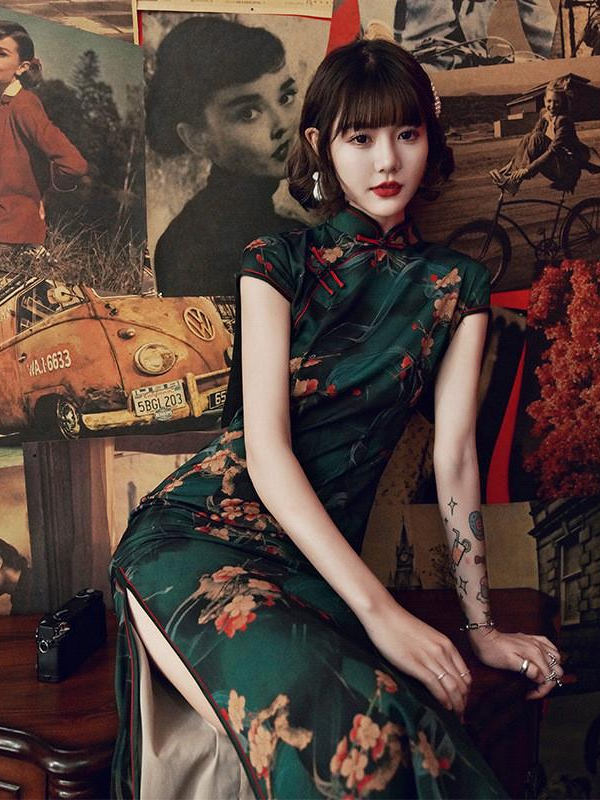 Vintage Floral Chinese Qipao Dress