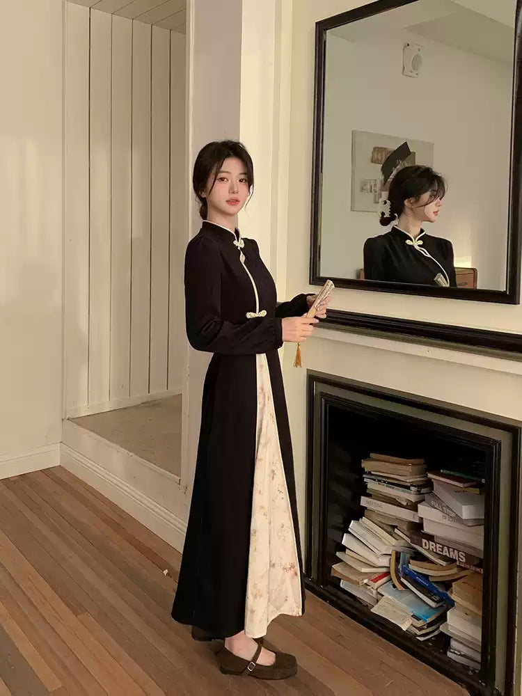 Women's Black New Chinese Style Qipao