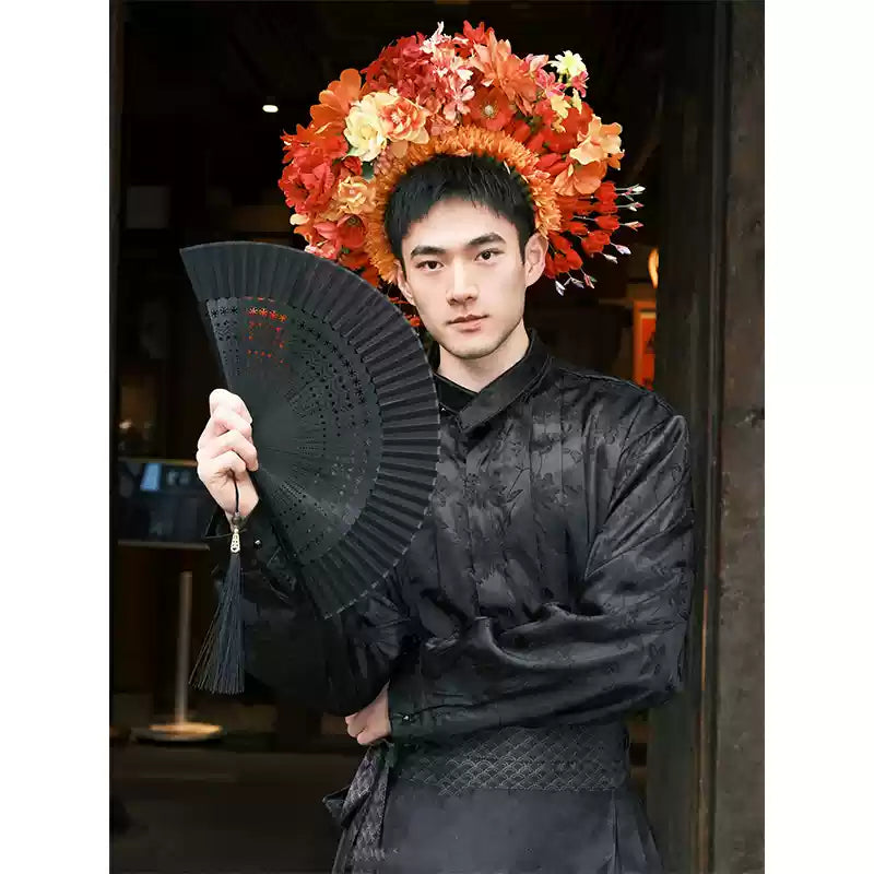 New Chinese style satin mamianqun two-piece set