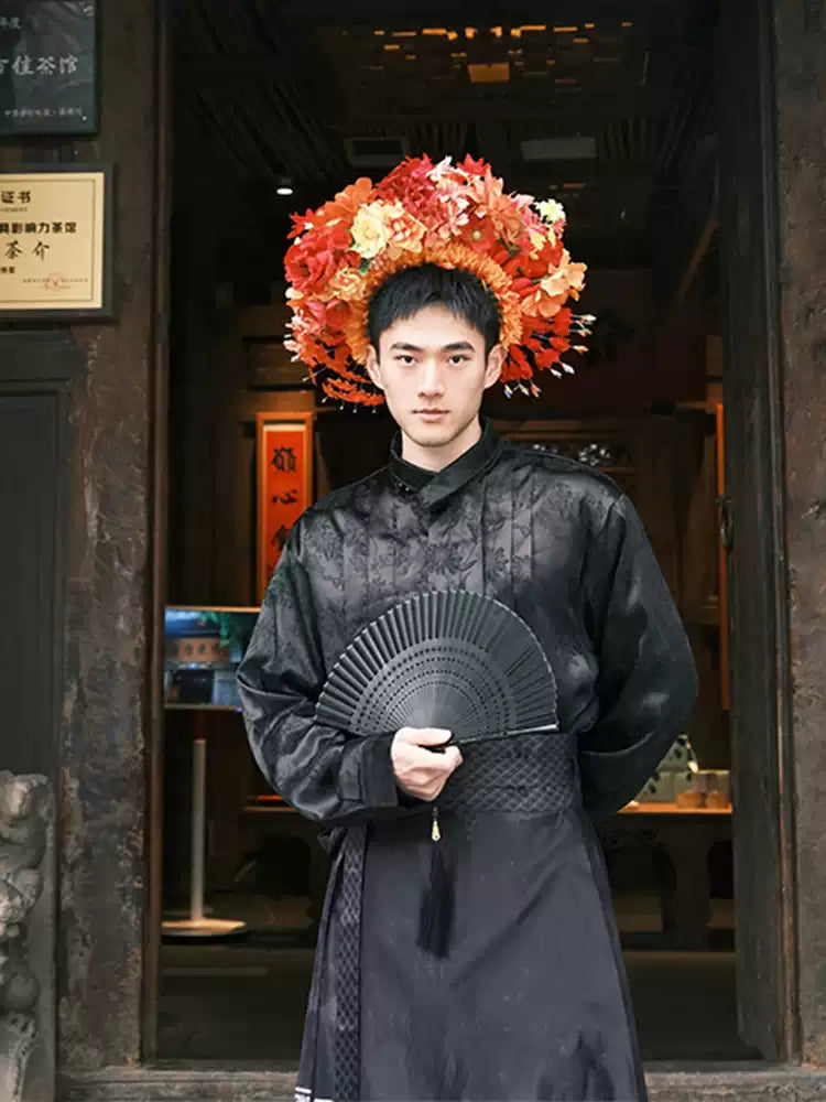 New Chinese style satin mamianqun two-piece set