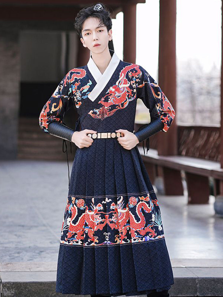 Men's 4 Pcs Set Chinese Hanfu Ming Dynasty Feiyufu Set