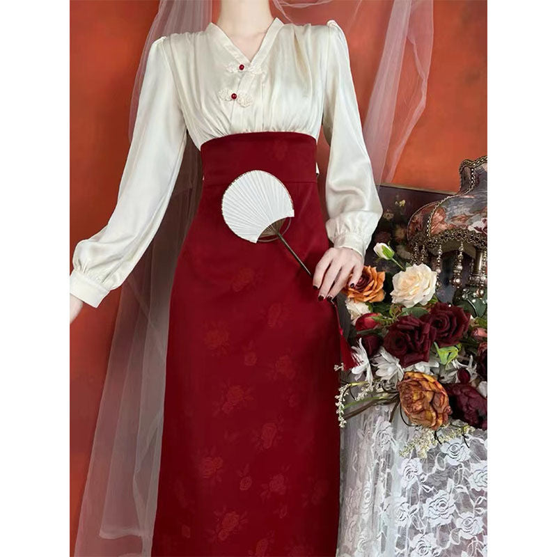 Wedding Bridal Party Dress Hanfu-Inspired Long Dress