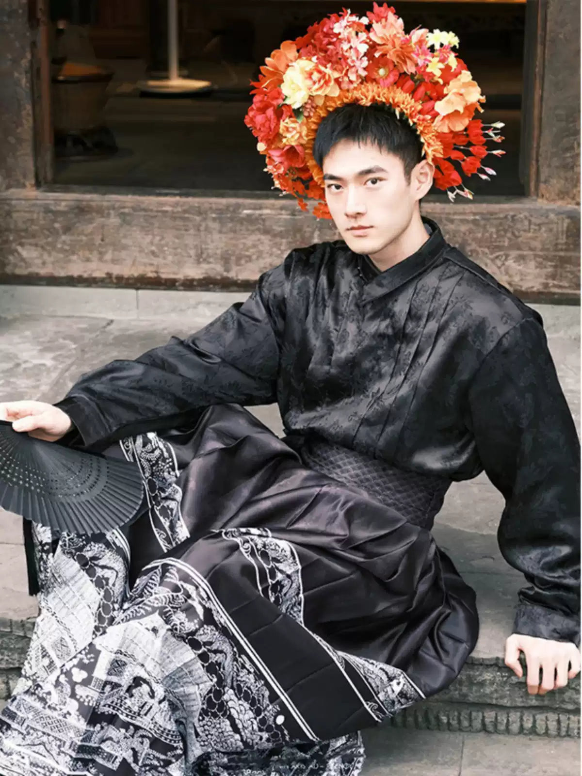 New Chinese style satin mamianqun two-piece set
