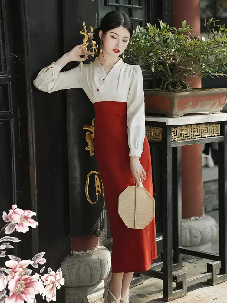 Wedding Bridal Party Dress Hanfu-Inspired Long Dress