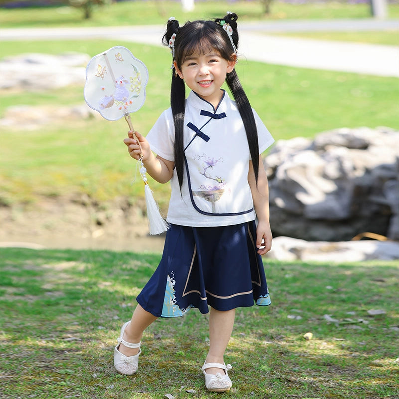 女孩中国套装两件套传统服装