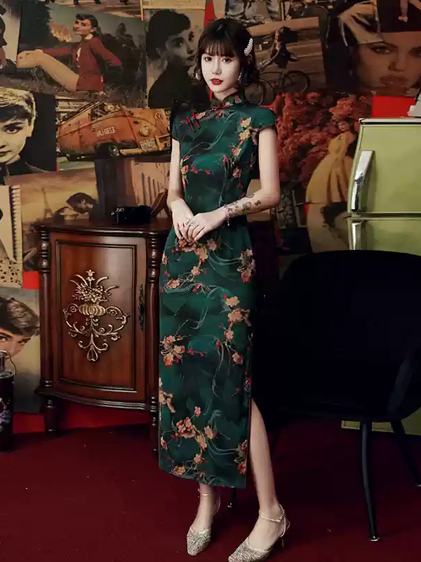 Vintage Floral Chinese Qipao Dress