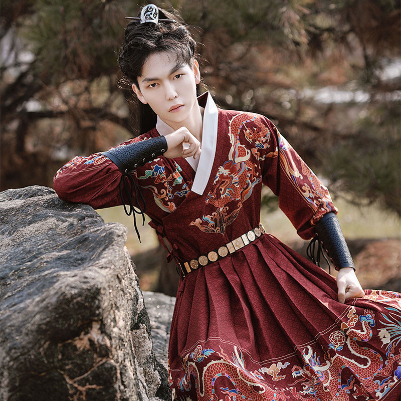 Men's 4 Pcs Set Chinese Hanfu Ming Dynasty Feiyufu Set