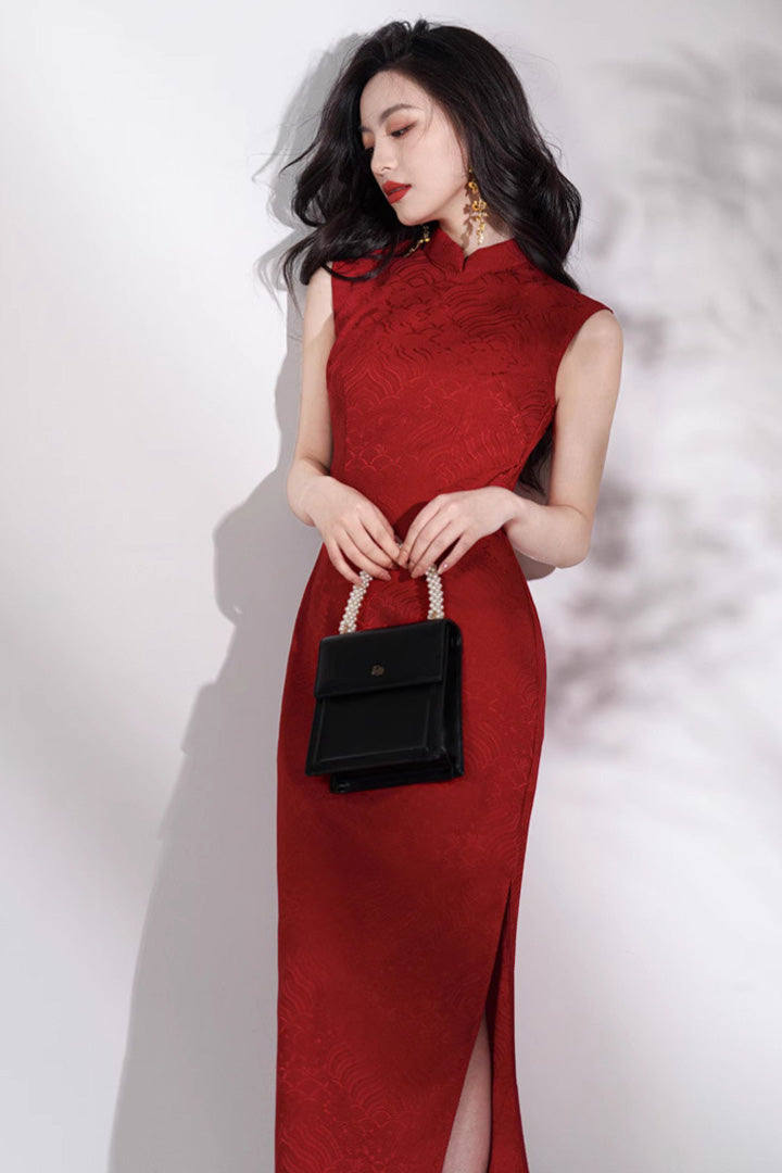Sleeveless Bridal Qipao Dress | Lightweight Mandarin Collar Summer Gown