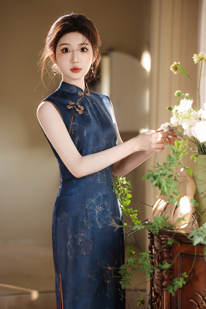 Summer Sleeveless Vintage Slim Qipao | Lightweight Elegant Cheongsam Dress