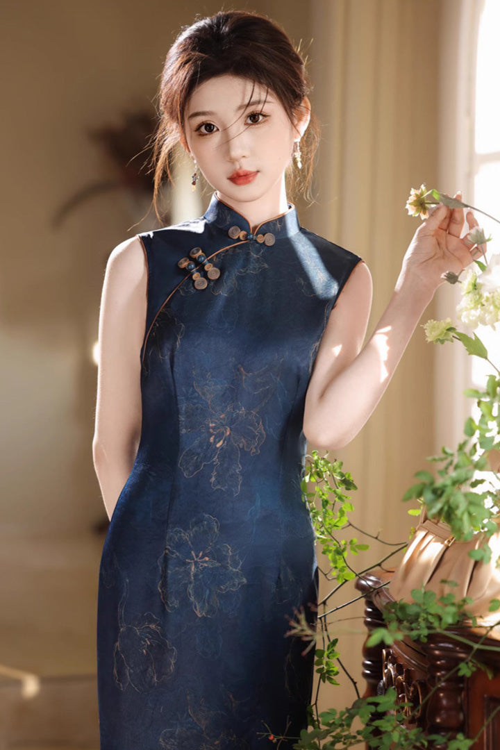 Summer Sleeveless Vintage Slim Qipao | Lightweight Elegant Cheongsam Dress