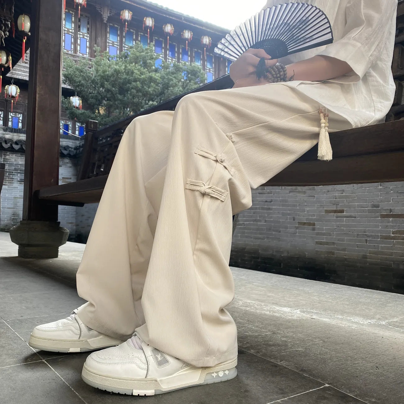 Large Size New Chinese Style suit trousers men's Summer Bottoms