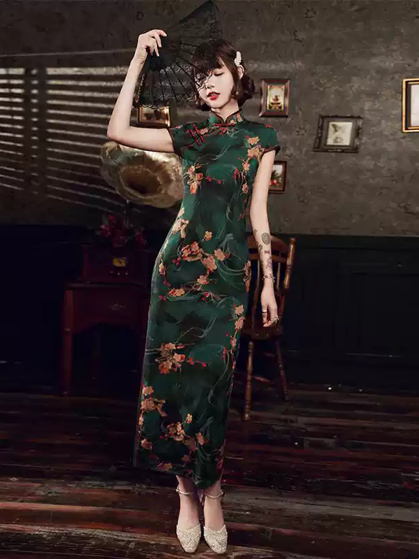 Vintage Floral Chinese Qipao Dress