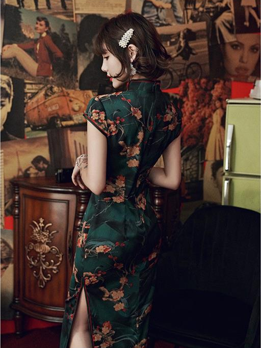 Vintage Floral Chinese Qipao Dress