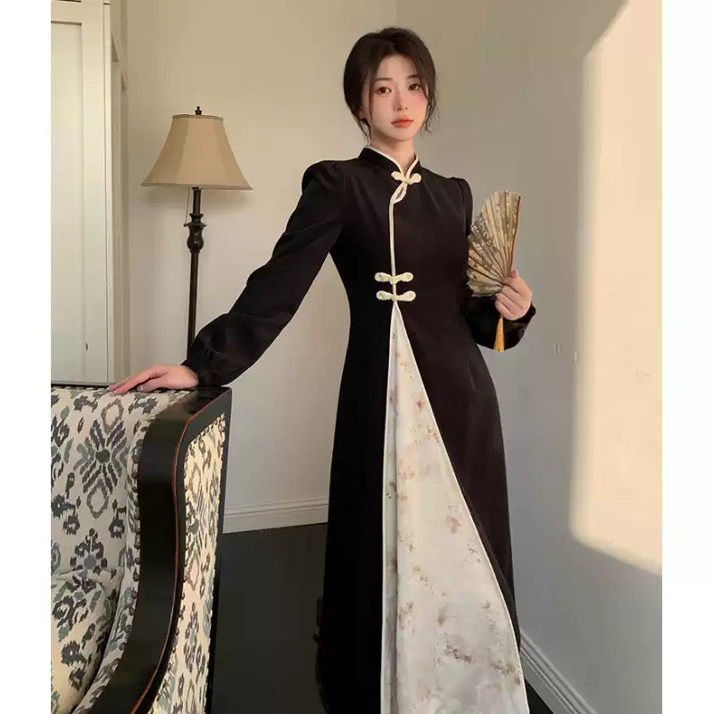 Women's Black New Chinese Style Qipao