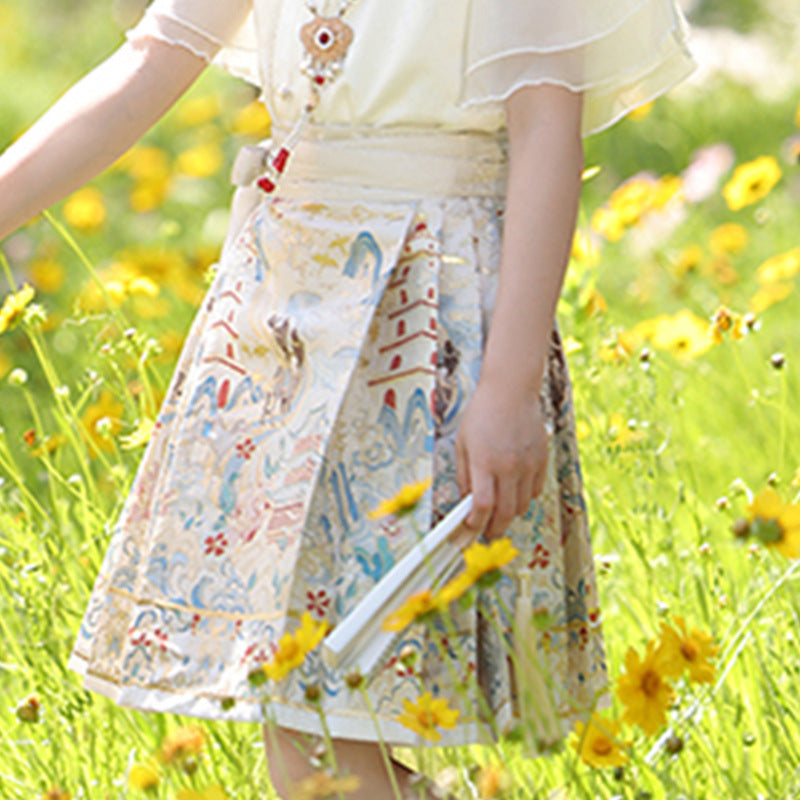 Mother-Daughter Hanfu Dress With Elegant Floral Print