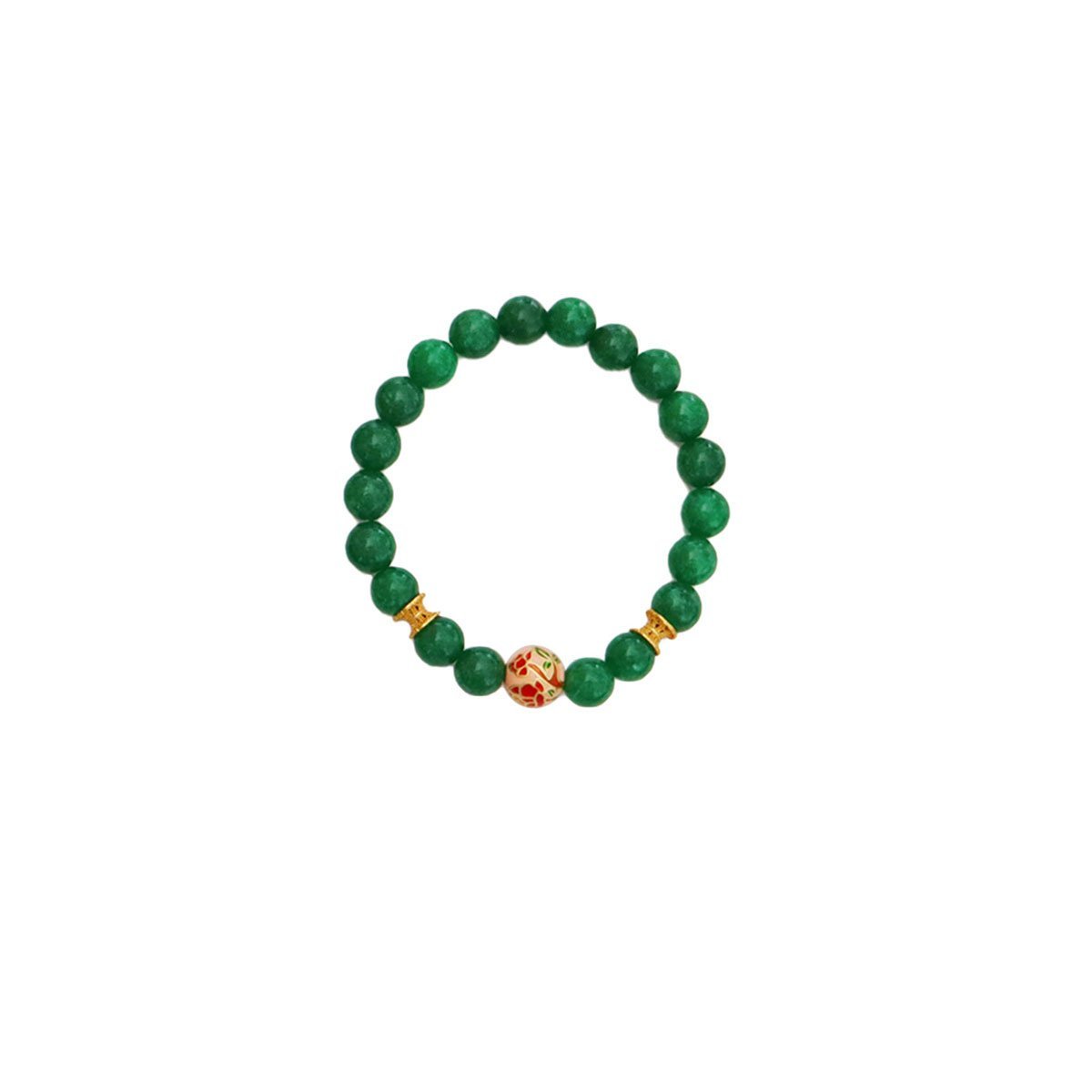Green Natural Stone Beaded Bracelet Beauty Handmade Women Simple Healing Reiki