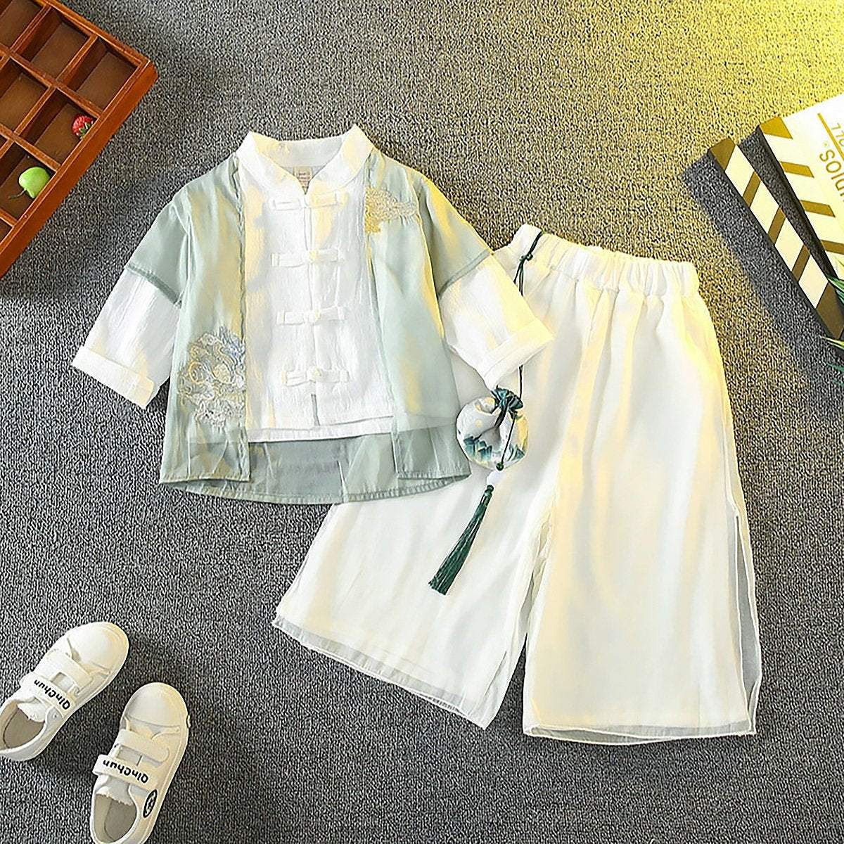 Chinese Traditional Hanfu Autumn Outfit for Boys Festival Costume